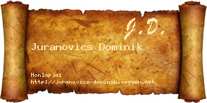 Juranovics Dominik névjegykártya